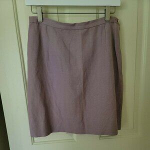 Vintage Lavender Linen Knee Length Skirt Button Closure by Sandwich US 10  EU 40